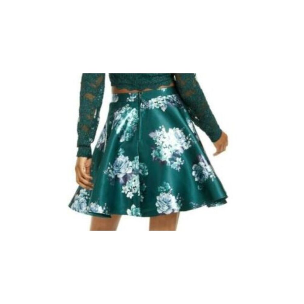 CITY STUDIO Womens Circle Short Skirt Green Dry Clean Only Juniors 11 - Picture 3 of 4